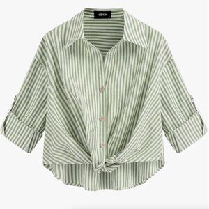 Striped Roll Up Long Sleeve Shirt